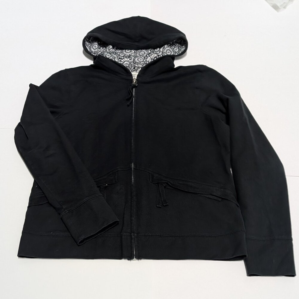 Ann Taylor Loft Black Long Sleeve Zip Up Hoodie, Size MP